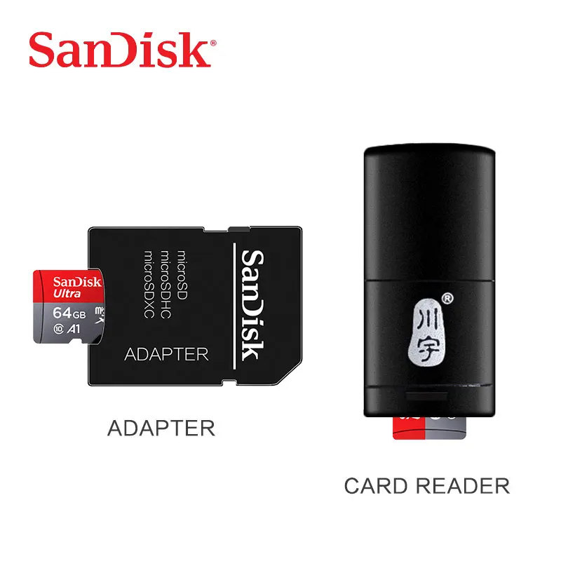 Карта памяти SanDisk Ultra micro SD карта 16 ГБ 32 ГБ 64 ГБ 128 ГБ 256 Гб 400 Гб microSDHC/micrSDXC U1 C10 A1 UHS-I TF карта с адаптером