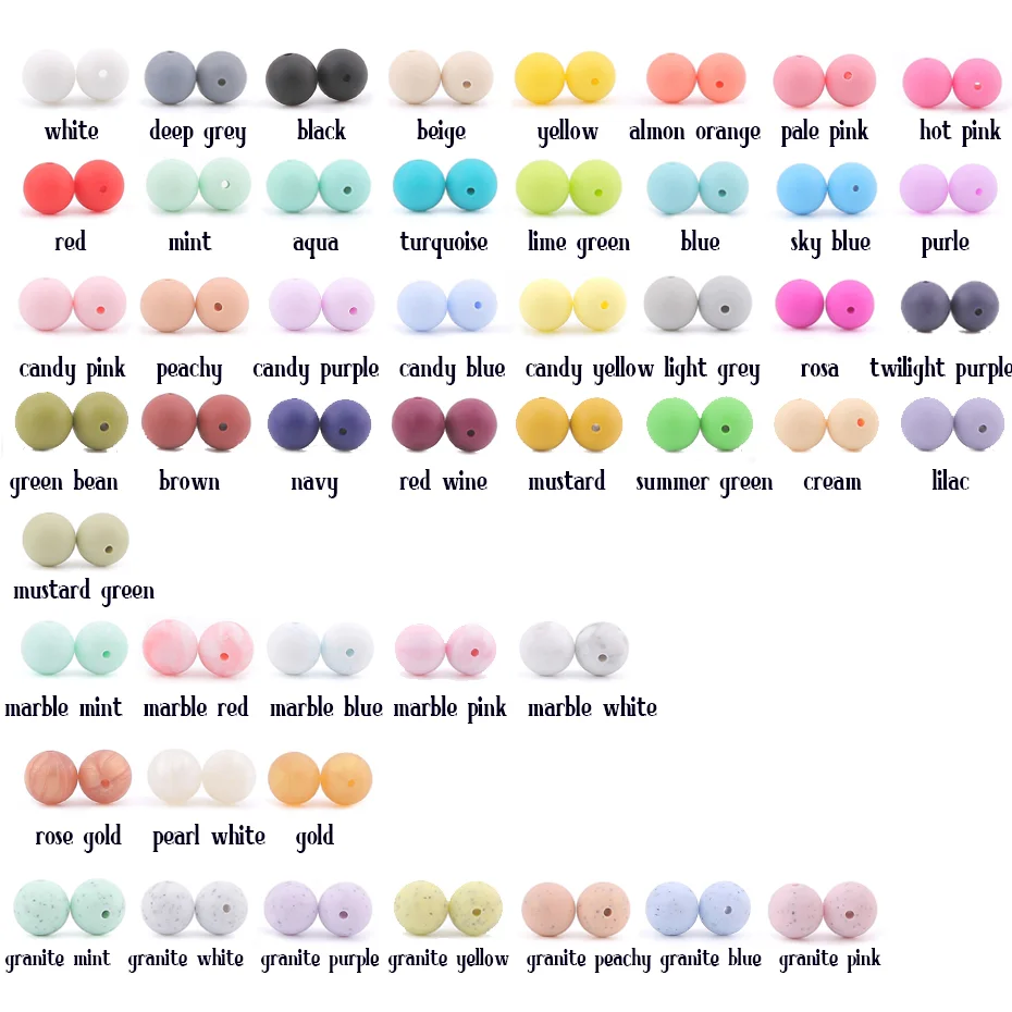 Let's Make 10pcs Silicone Beads 15mm Silicone Beads BPA Free Baby Teether Round Beads Food Grade Beads DIY Beads