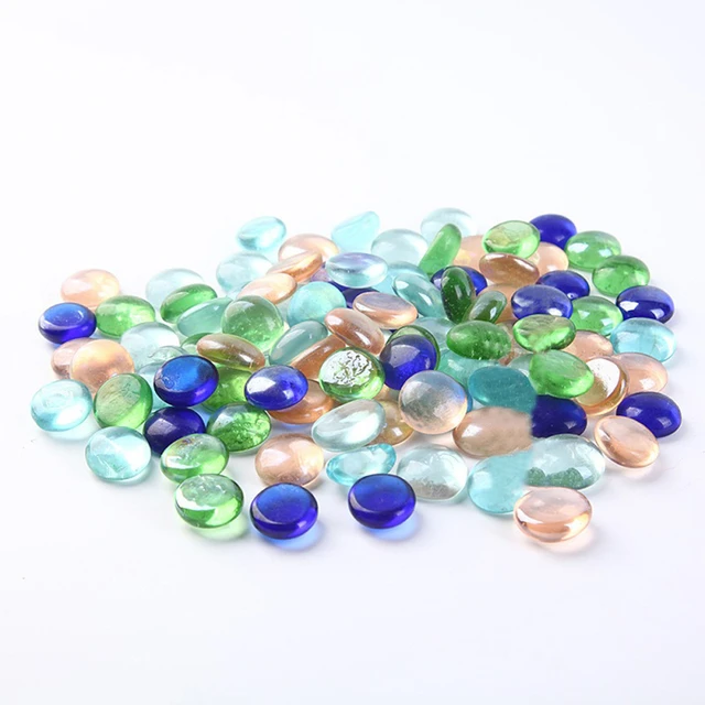 Multiple Color Flat Marbles, Stone Centerpieces, Decorative Beads