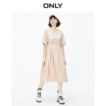 

ONLY Women's Spliced Cinched Waist A-lined Over-knee T-shirt Dress | 119207546