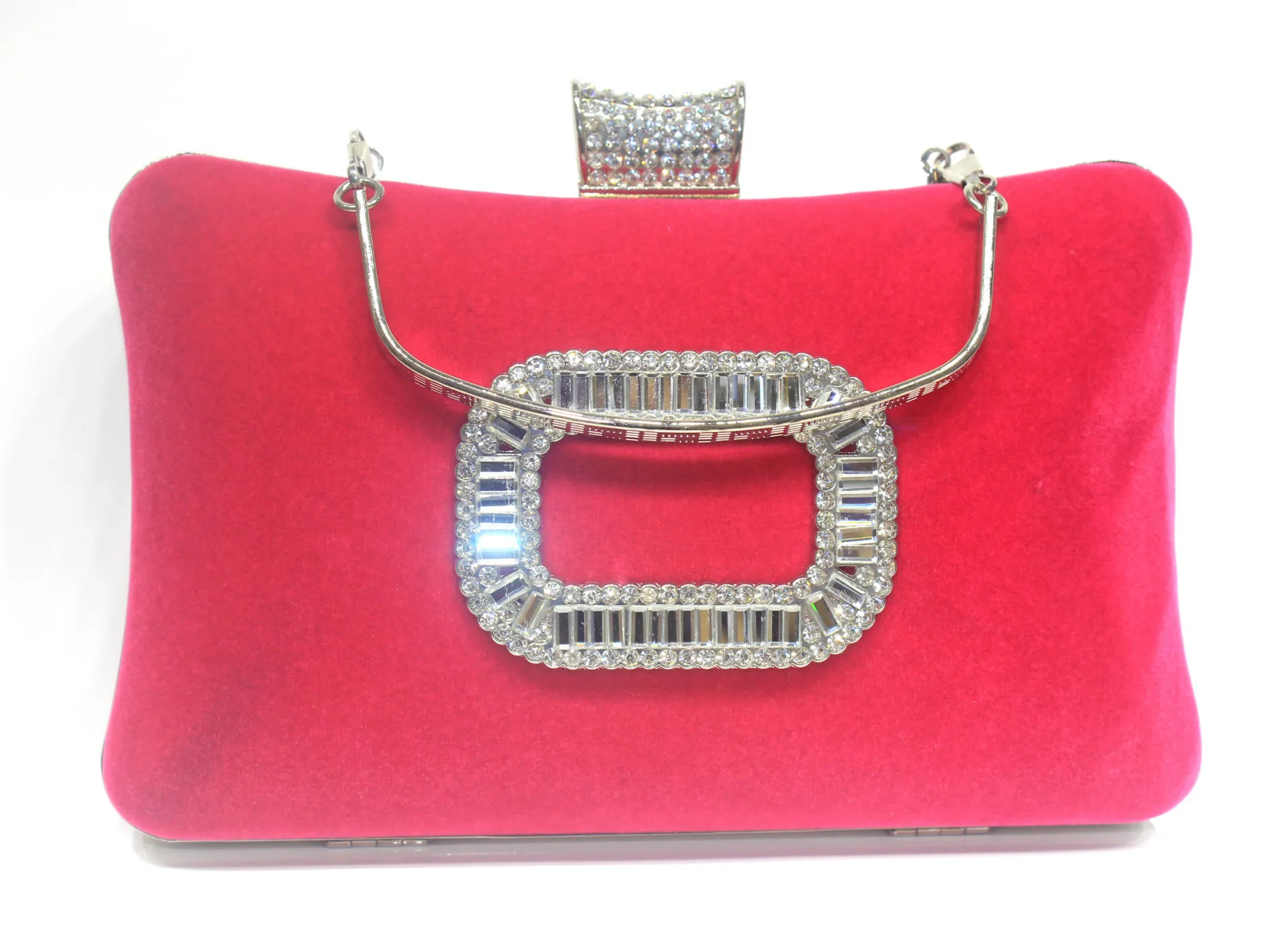 

Fashion RV Square Buckle Dinner Handbag, Fleece Fabric, Large Capacity, Can Put PLUS7 Mobile Phone