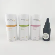 Прямая изготовленная на заказ упаковочная картонная коробка цилиндр Экологичная бумага трубка для бутылки эфирного масла