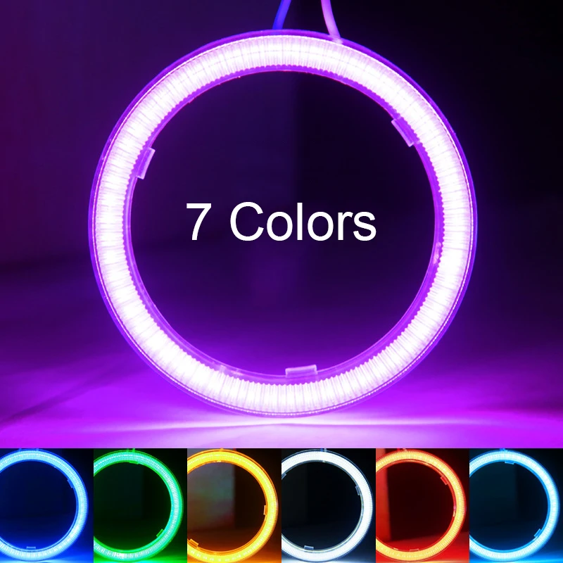 

2pcs Angel Eyes Fog Lamp 40mm To 110mm 12V Universal 7 Colors COB LED DRL Driving Lights Includes Drive And Protective Cover