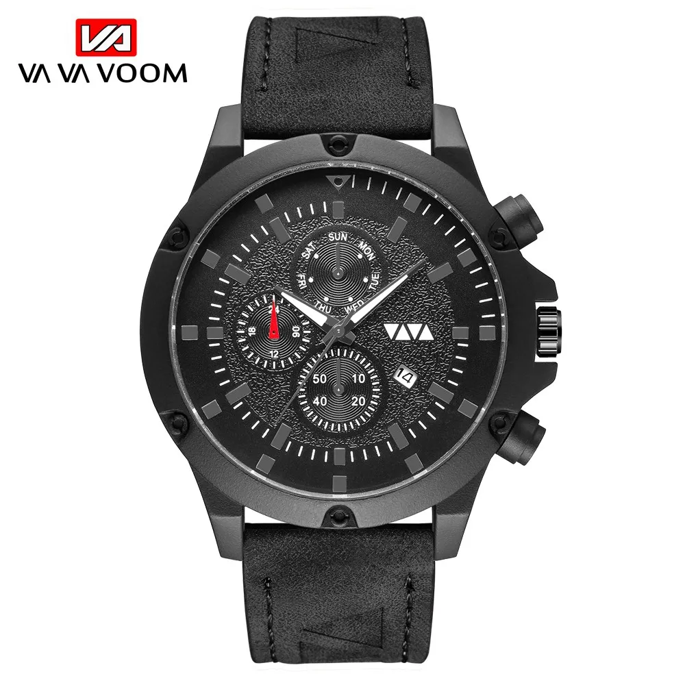 VAVAVOOM 2020 New Top Brand Luxury Men's 30m Waterproof Date Clock Male Sports Men's Belt Quartz Clock Wrist