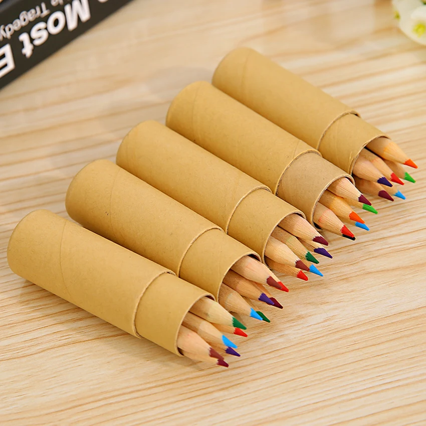 

6 Paint Colored Pencils, Pre- Sharpened, HB Core Wooden Colored Pencils with Sharpener Ideal for Drawing Art, Sketching, Shading