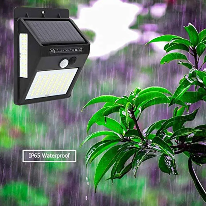 Горячая 100LED IP65 Водонепроницаемый 3-стороннее освещение световой солнечная движения Сенсор настенный светильник с светильник Управление NDS66