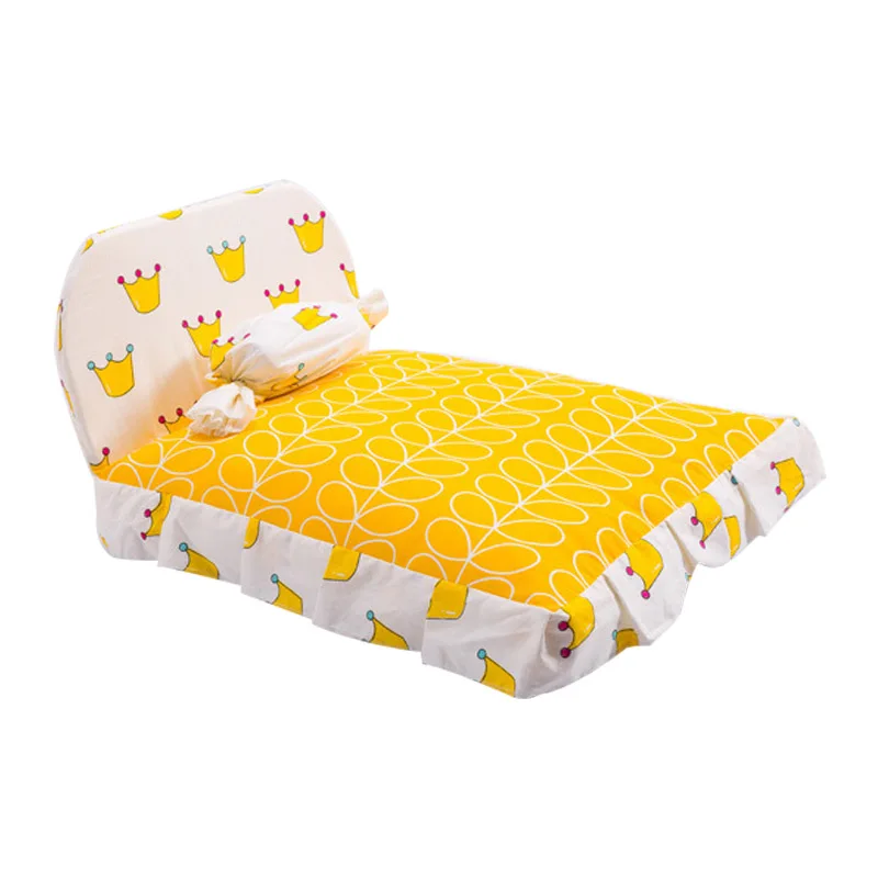 Yellow Роскошная маленькая кровать для собак зимняя кошка кровать съемные, пригодные для стирки щенок диван кровати Чихуахуа питомец спальная кровать для собаки кошки petshop cama perro - Цвет: Yellow