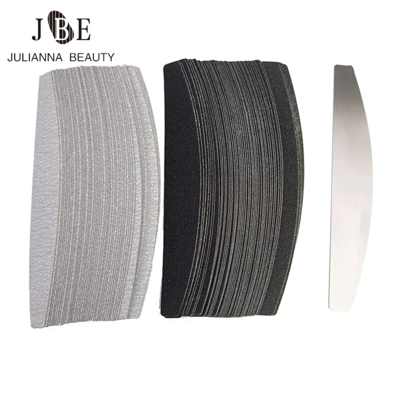 

Double Side Nail File Calluses Remover Manicure Stainless Steel Handle Sand Paper with 10 pcs Replacement Sand Paper 80/100/180