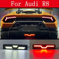 12v universal lâmpada de sinal de freio f1 estilo retângulo desportivo led luz nevoeiro traseira tail cauda terceira lâmpada de freio drl drl para audi r8