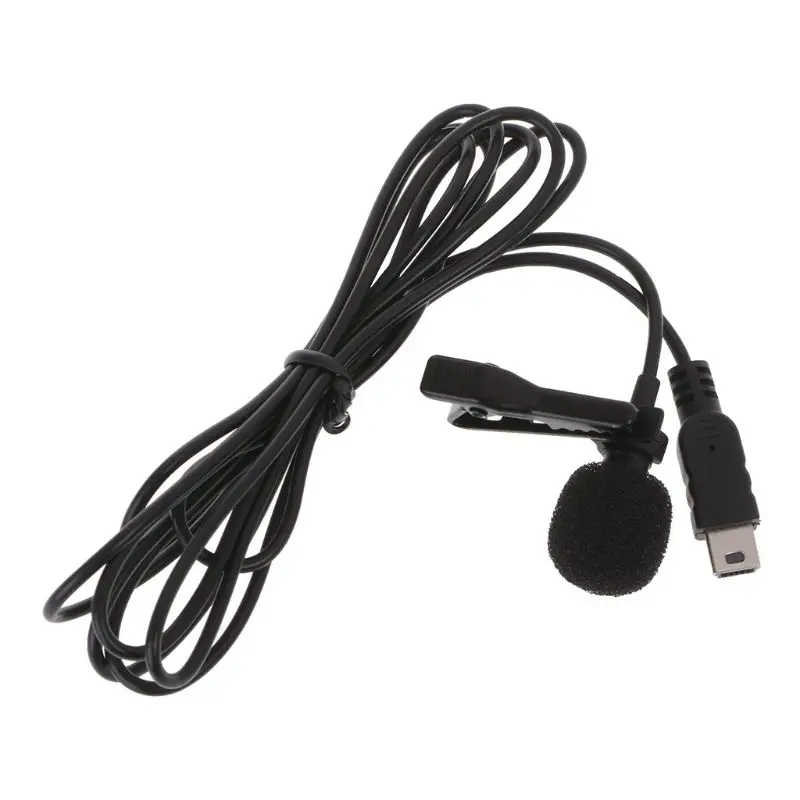 Mini USB Omni-Directional Stereo Mic Microphone with Collar Clip for Gopro Hero 3 3+ 4 Q81E