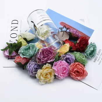 

50/100 Pieces Roses home decor diy gifts box needlework plastic flowers household products wedding bridal accessories clearance