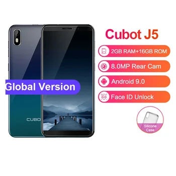 

Cubot J5 SmartPhone 5.5" 2GB RAM 16GB ROM MTK6580 Quad Core 1.3GHz Android 9.0 5.0MP 2800MAH Dual SIM 3G WIFI GPS Mobile Phone