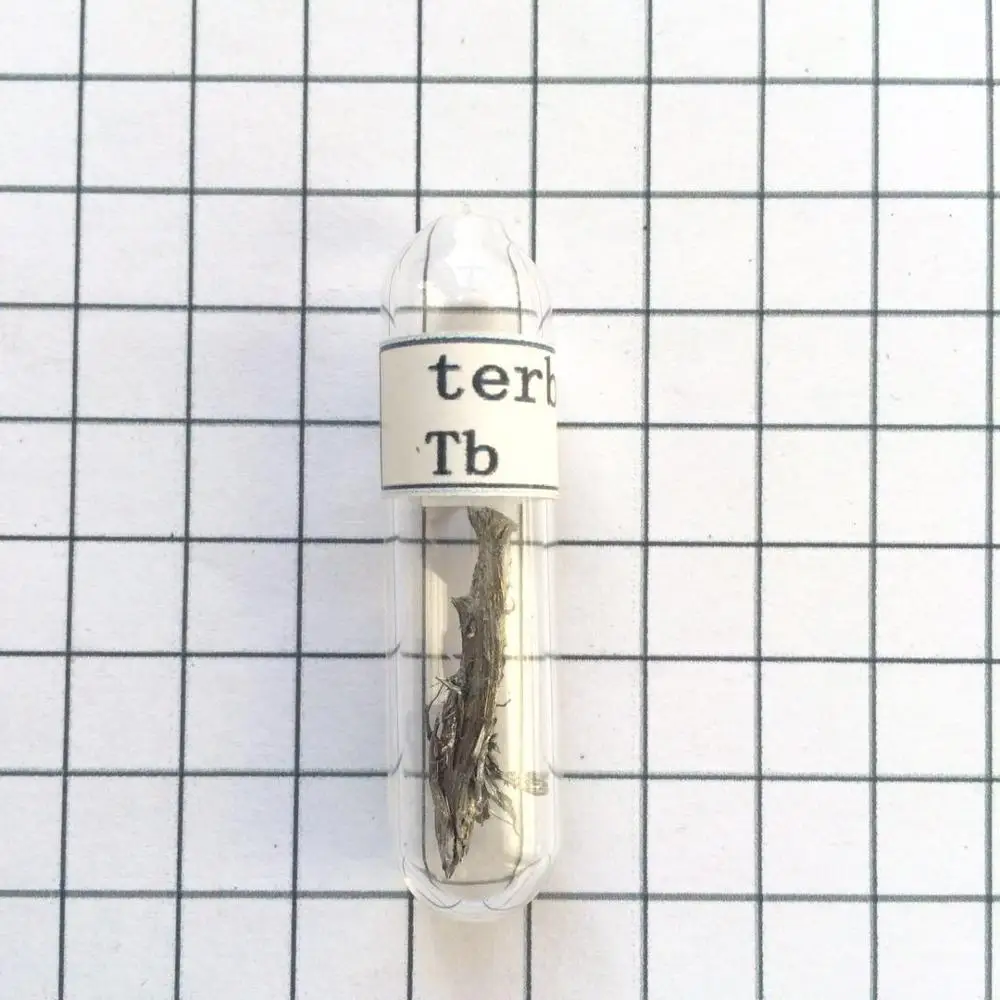 Металл Terbium дистиллированные кристаллы образцы Tb запечатанные в герметичной