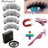 2 pairs 4 pieces 3 magnet false eyelashes natural magnetic eyelashes 3D false eyelashes makeup eyelash tools wholesale ► Photo 1/6