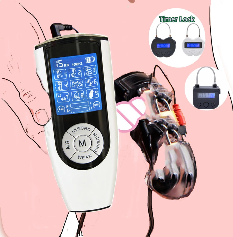 Electro Shock CB6000 Chastity Cage Ball Stretcher Electric Cock Timer Lock Belt Sex Toys For Men | Красота и здоровье