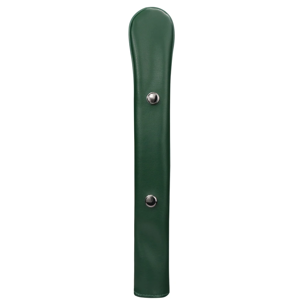 Golf Alignment Stick Covers PU Leather Tour 7 styles simple color with button for 2 sticks or club grip - Цвет: green(with button)