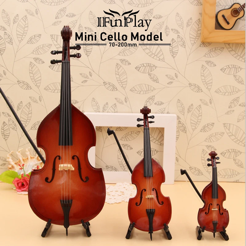 MiniCelloGuitarMiniatureCelloBassModelwithCaseStandPopurlar