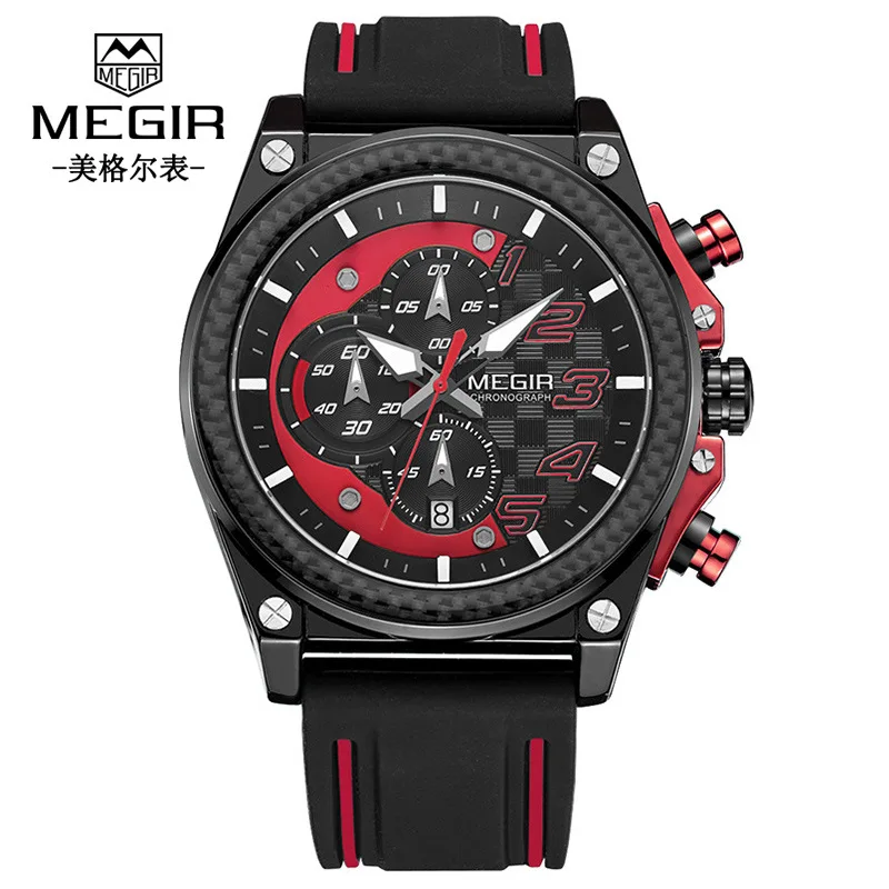 

[Hot Selling MEN'S Watch New Arrival] [Multi-functional Timing Calendar Night Light Sports MEN'S Quartz Watch] Model 2051G