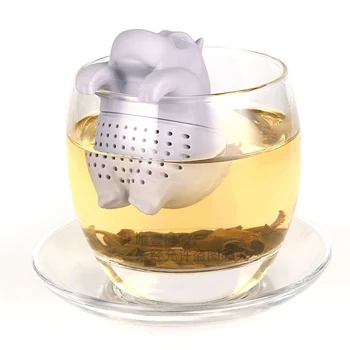 

Silicone Hippo Shaped Tea Infuser Reusable Tea Strainer Coffee Herb Filter For Home Loose Leaf Diffuser Accessories