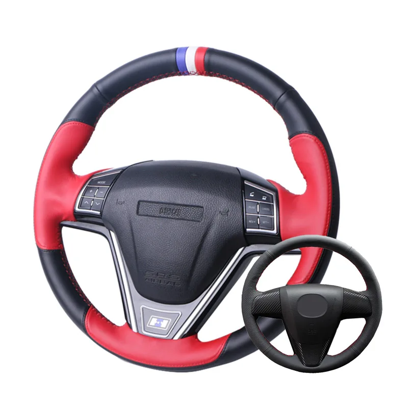 Кожаный чехол рулевого колеса автомобиля для Mazda 3 Axela 2008-2013 Mazda CX-7 CX7 2010- Mazda 5 2011-2013 Mazda 6 Atenza 2009-2013