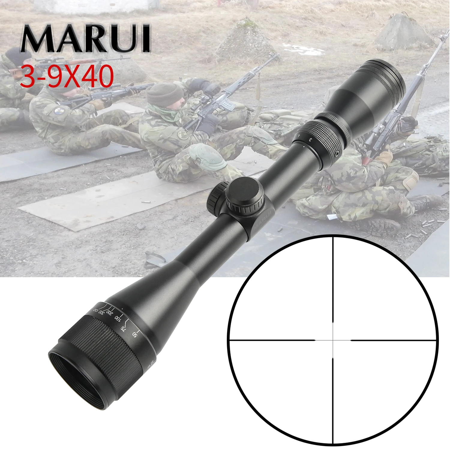 MARUI 3-9x40 охотничьи прицелы оптика винтовка прицелы тактический прицел страйкбол воздушные пистолеты снайперская винтовка прицел Mil-Dot оптический вздох