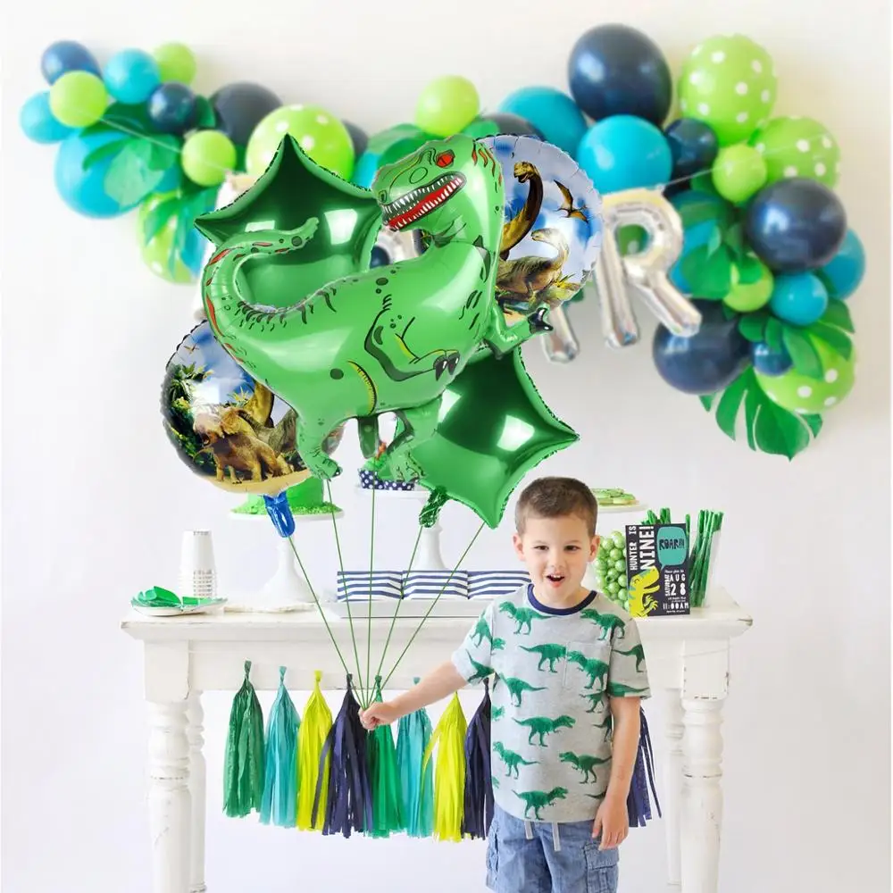 

Dinosaur Balon Banner Happy Birthday Party Decor Kids Boy Jungle Animal Ballon Safari Dinosaur Baloon Jurassic World Party