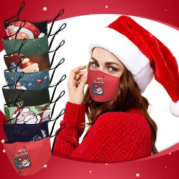 

Christmas Adult Cloth Face Mask Breathable Facial Mask Washable Windproof Face Mask Outdoor Reusable Face Shield masques