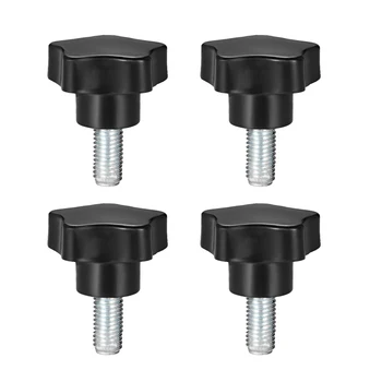 

uxcell 4 Pcs Star Knobs Grips M12 x 30mm Male Thread Steel Zinc Stud Replacement PP