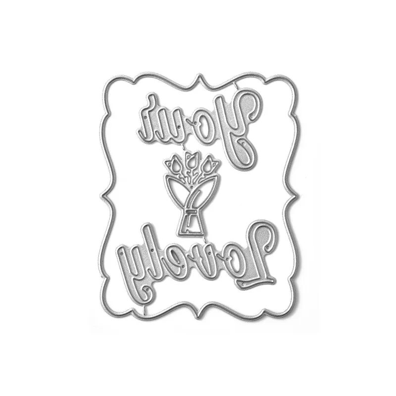 

YaMinSanNiO You Lovely Letter Metal Cutting Dies Flower Scrapbooking For Making Cards Decorative Embossing DIY Crafts Stencils