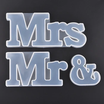 

3pcs/Set Mr & Mrs Alphabet Letter Silicone Resin Molds For DIY Resin Epoxy Crafts Casting Mold Home Decoration Handmade
