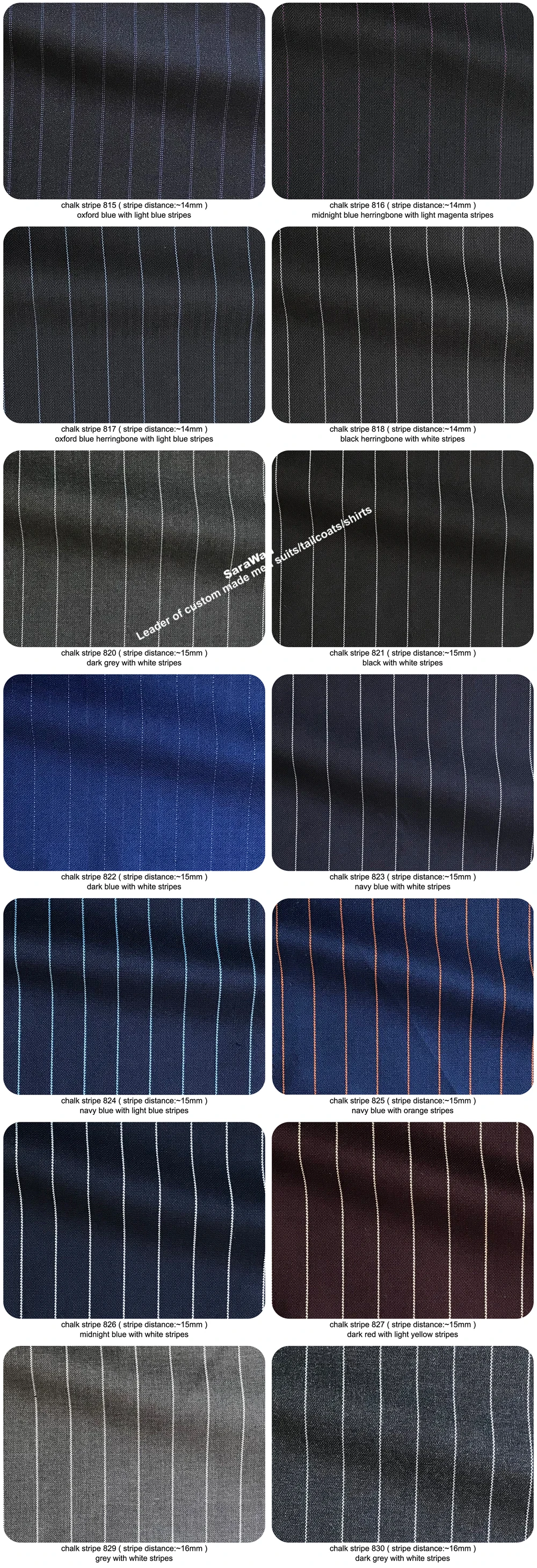 Midnight Blue Chalk Stripe Men Suit Tailor Made Mens Striped Suit, Bespoke Business Suits Ticket Pocket