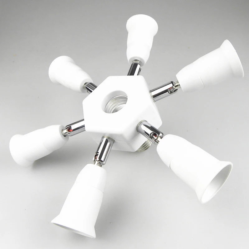 

Adjustable E27 Splitter 6 Heads Lamp Base Adapter Bulb Holder Socket Accessory