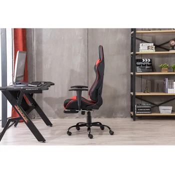 

High Back Swivel Chair Racing Gaming Chair Office Chair with Footrest Tier Black & Red LOL Internet Cafes Sports Racing Chair