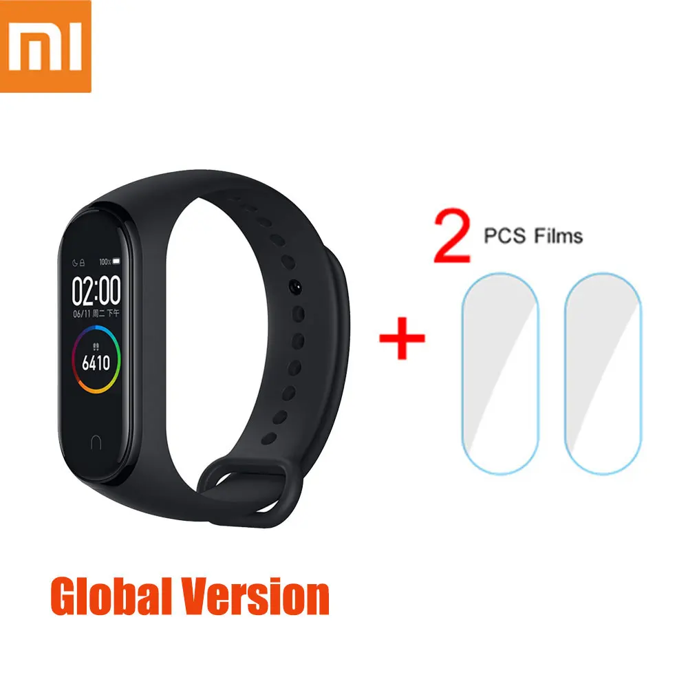 Xiaomi mi смарт-браслет 4 цветной экран mi Band 4 смарт-Браслет фитнес-трекер для измерения сердечного ритма спортивные водонепроницаемые Смарт-часы - Цвет: Package 1