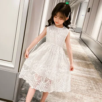

Girls' Lace Dress Summer Sleeveless Vest Princess Dress 2020 Korean Style New Children's Dress