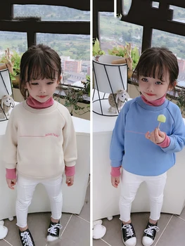 

2019 new autumn item girl fake two pieces sweatshirts casual top two colors