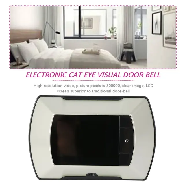 High Resolution 2.4" Video-eye Visual Monitor 100 Degree View Angle Wireless Door Peephole Camera White Video Peephole 4