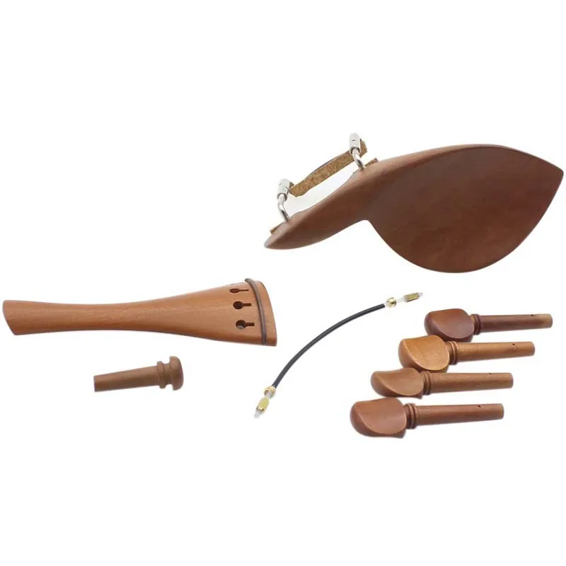 4/4 Violin Chin Rest Chinrest Jujube Wood with Tuning Peg Tailpiece Tailgut Endpin Violin Accessory Kit