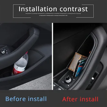 

Front Door handle Storage Bag Automobile Organizer Box Phone Holder For Audi A4 A5 2018-2020 Car Accessories