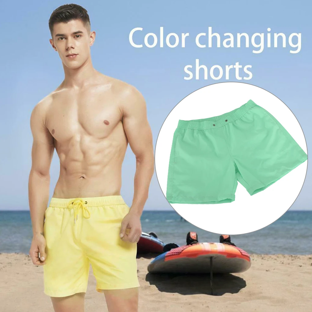 Magical Change Color Beach Shorts Summer Men Swim Trunks Swimwear Swimsuit Portable Fashion Color Changing Shorts Swimming Cloth