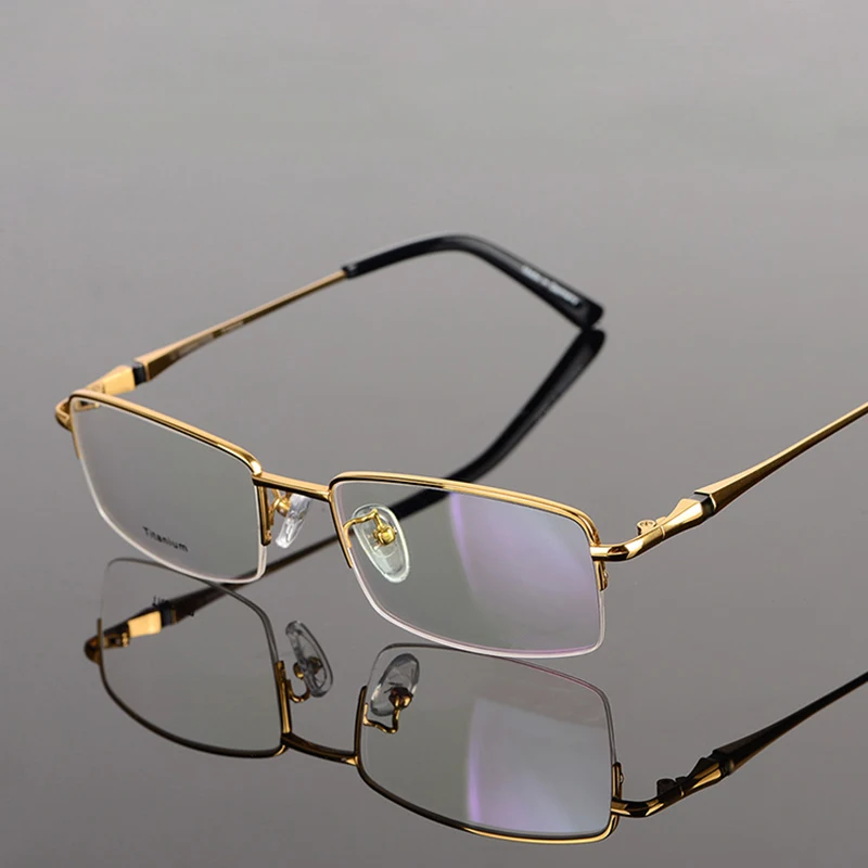 

Titanium Half Rim Eyeglasses Frame High Quality Vintage Optical Prescription Glasses Men Clear Spectacle Frames Eyewear Oculos