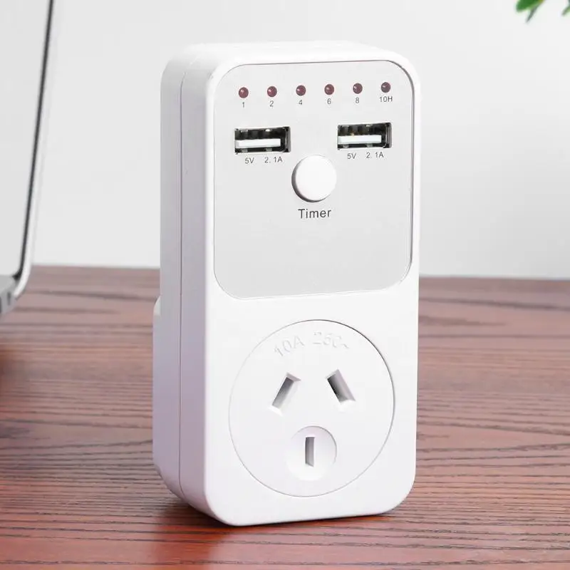 

Timer Socket Timer Outlet Timing Switch Socket USB Charger Adapter AU UK FR BR EU Plug