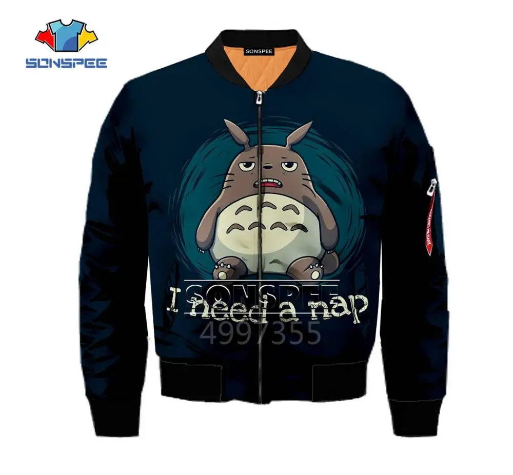 2 SONSPEE/для взрослых и детей, Totoro Kawaii, новинка, Harajuku, 3d принт, летающая куртка, Мужская, женская, зимняя куртка, толстовка, одежда для мальчиков, сохраняющая тепло, J8 - Цвет: 2