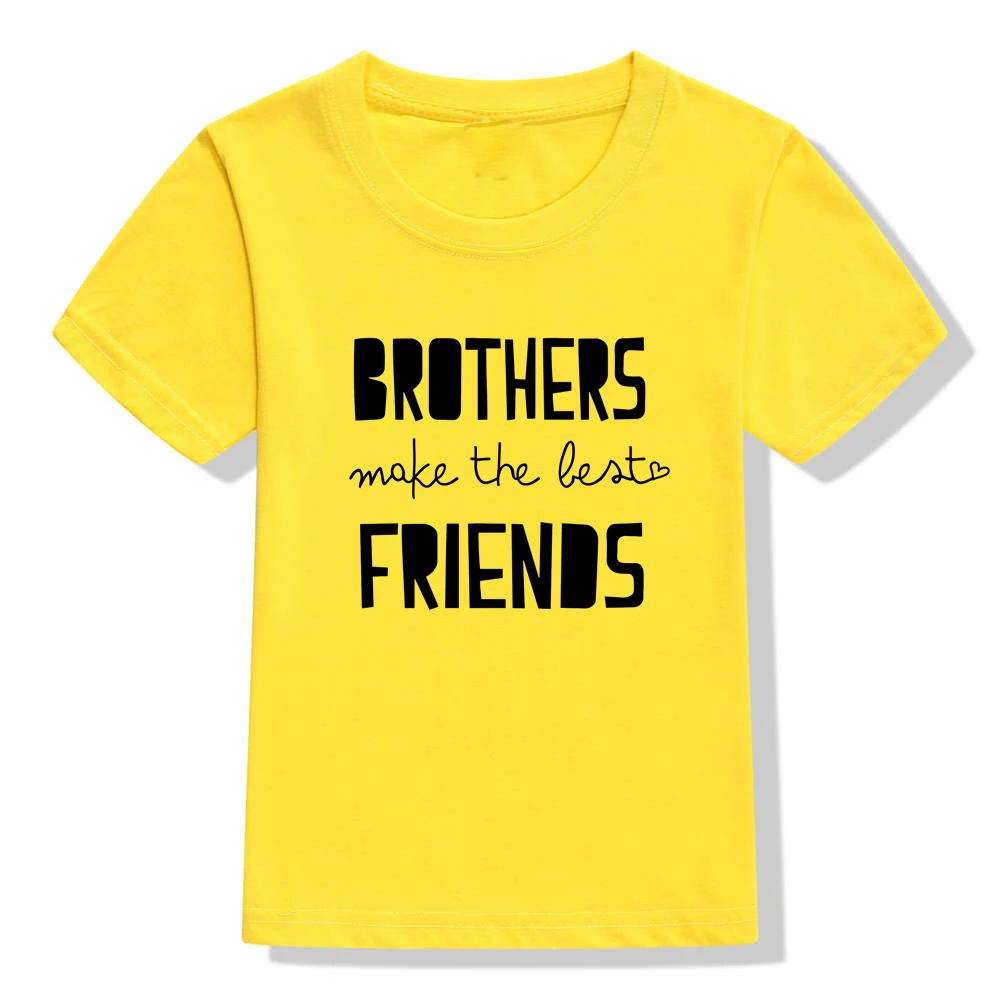 1 предмет, футболка с надписью «Brothers Make The Best Friends» для мальчиков, футболки для всей семьи, модные детские футболки, летние футболки