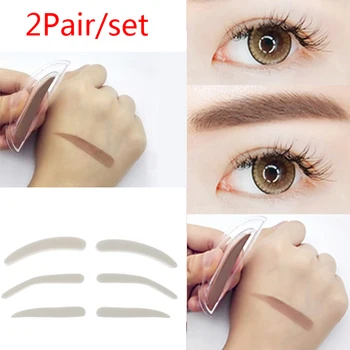 

2Pairs Eye Brow Stamp Sponge Stencil Puff Template Makeup Seal Eyebrow Print