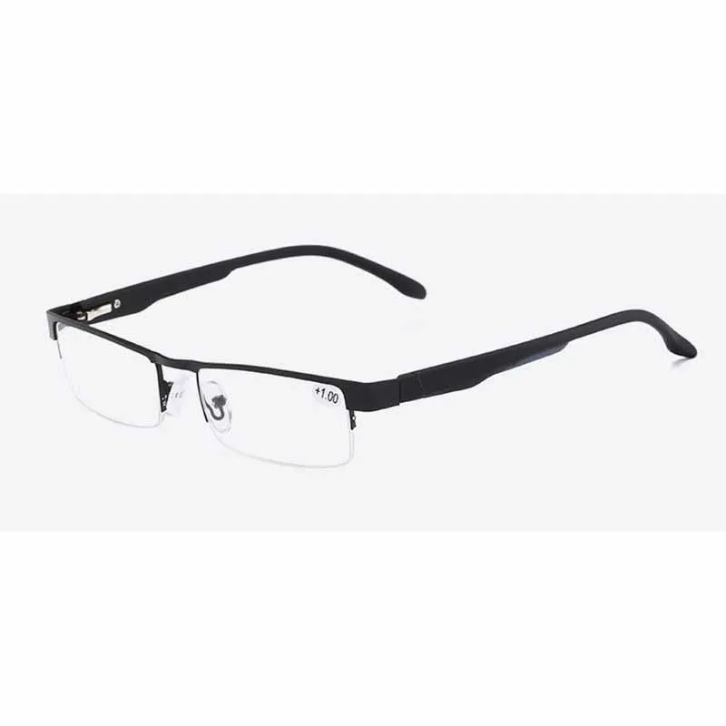 New Square Reading Glasses Men Women Metal Frame Reading Glasses High Definition Comfortable Eyeglasses+1.0 To+4.0 - Frame Color: 1
