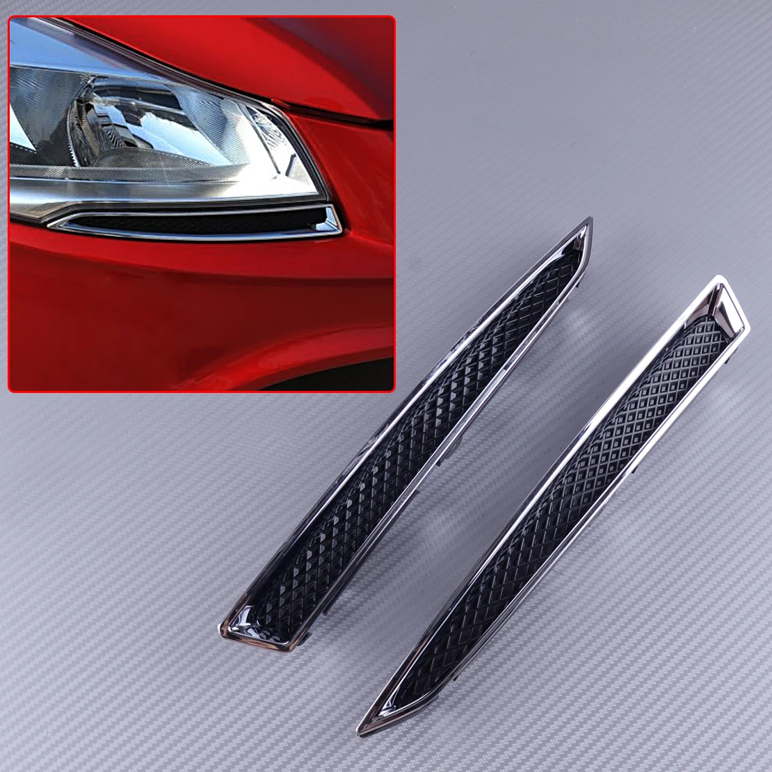 

DWCX 1Pair DV45-8228-AA Headlight Lower Bracket Moulding Trim ABS DV45-8229-AA Fit for Ford Escape 2013 2014 2015 2016