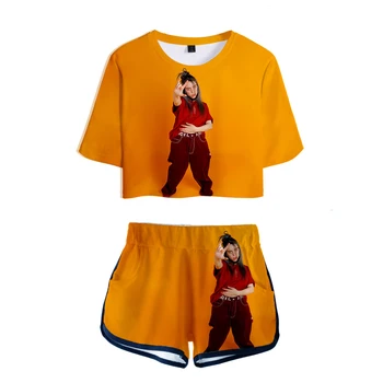 

Billie Eilish Mini Short Pants Tshirt Women Comfortable Breathable 3D Short Sportswear Summer Sexy Fashion Short Pants Short Tee