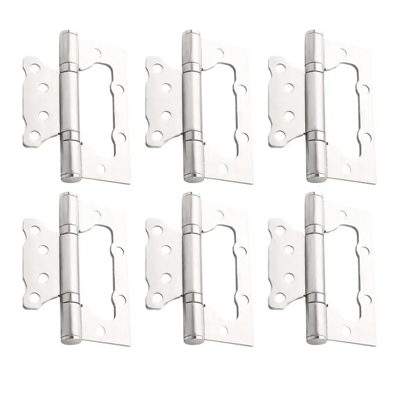 WINIMO 6pcs 4 Inches 304 Stainless Steel Face Frame Mounting Furniture Hinges Spring Hinges For Home Kitchen Cabinet Door