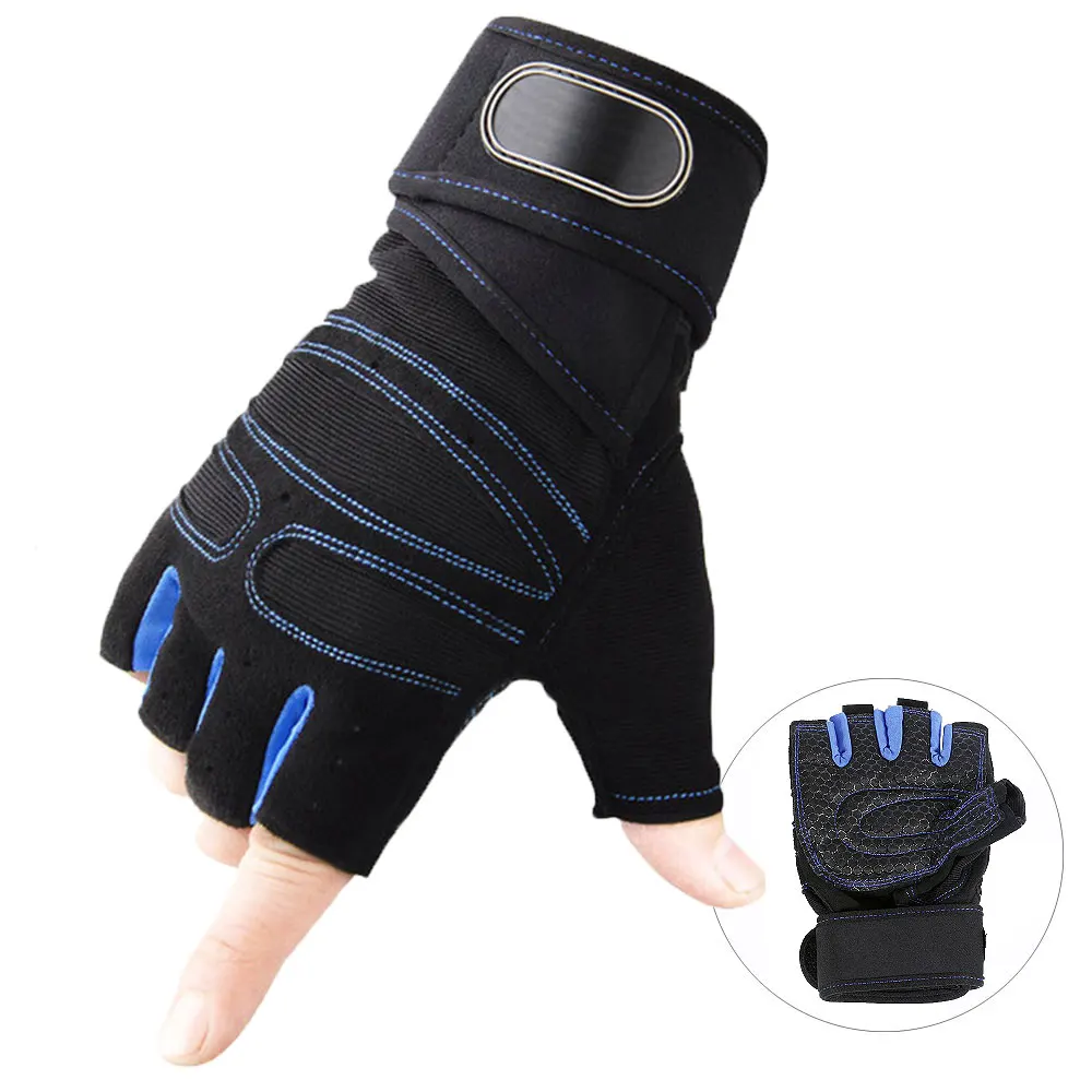 Quaslover, мужские Перчатки для фитнеса, тяжелая атлетика, перчатки для тренировки, бодибилдинга, спорта, упражнений, спорта, тренировки, перчатки для женщин - Цвет: Blue